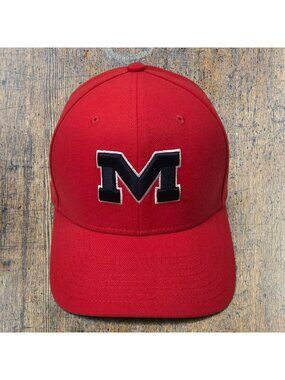 Nike Classic99 Dri-FIT Ole Miss Rebels Red Hat OSFM Cap Embroidered M Logo